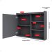 Espelheira Armário Banheiro 60 cm Espelho Porta Prateleira Organizadora Lavabo Luxo - Cinza