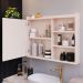 Espelheira Armário Banheiro 60 cm Espelho Porta Prateleira Organizadora Lavabo Luxo - Off White
