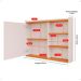 Espelheira Armário Banheiro 60 cm Espelho Porta Prateleira Organizadora Lavabo Luxo - Off White/Cinamomo