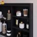 Espelheira Armário Banheiro 60 cm Espelho Porta Prateleira Organizadora Lavabo Luxo - Preto