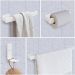 Espelheira Armário de Banheiro 1 Porta Prateleira Espelho Kit Acessórios Lavabo 4 Peças Aço Inox Branco - RPM
