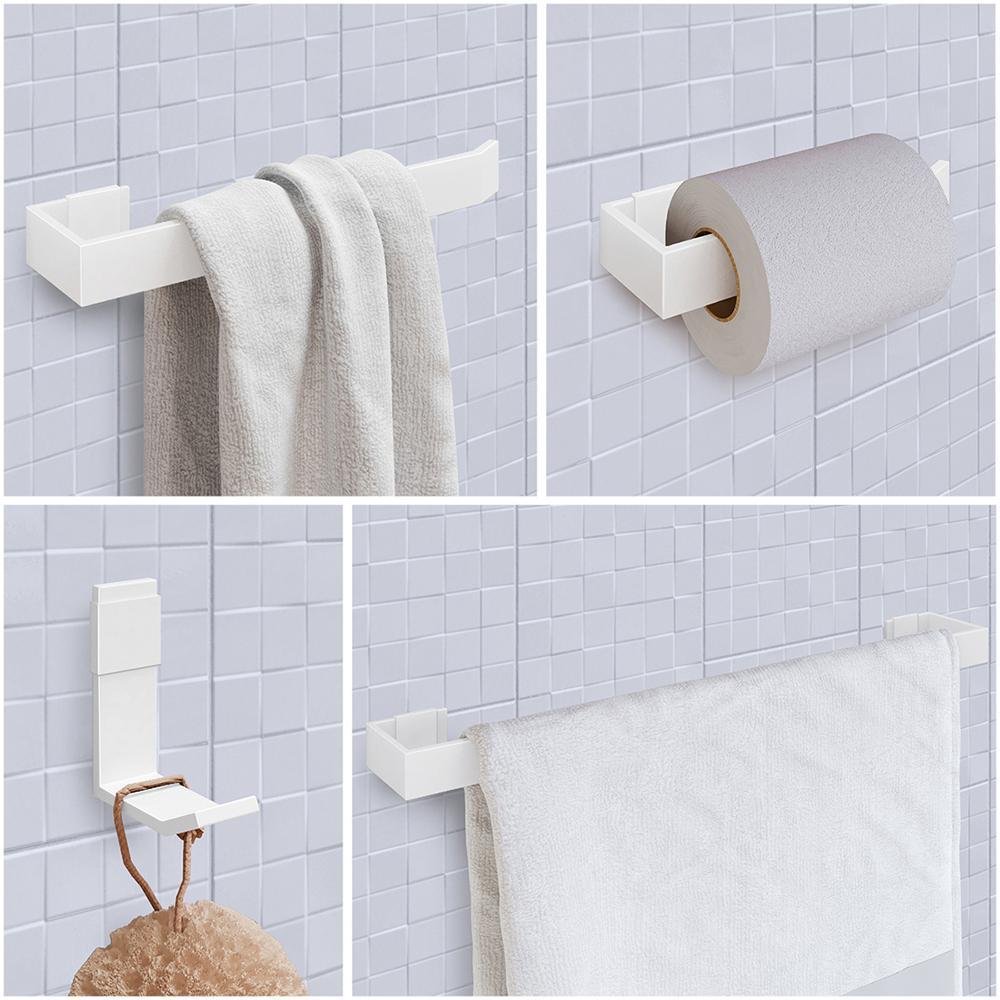 Espelheira Armário de Banheiro 1 Porta Prateleira Espelho Kit Acessórios Lavabo 4 Peças Aço Inox Branco - RPM