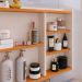 Espelheira Armário de Banheiro 1 Porta Prateleira Espelho Off White/Cinamomo Kit Acessórios Lavabo 4 Peças Aço Inox Rose Gold - RPM