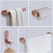 Espelheira Armário de Banheiro 1 Porta Prateleira Espelho Off White/Cinamomo Kit Acessórios Lavabo 4 Peças Aço Inox Rose Gold - RPM