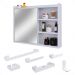 Espelheira Suspensa Armário Banheiro Prateleira Organizadora Kit Acessórios Lavabo 6 Peças Resistente Premium Branco - RPM