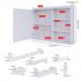Espelheira Suspensa Armário Banheiro Prateleira Organizadora Kit Acessórios Lavabo 6 Peças Resistente Premium Branco - RPM