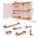 Espelheira Suspensa Armário Banheiro Prateleira Organizadora Off/Cinamomo Kit Acessórios Lavabo 6 Peças Resistente Premium Rose - RPM