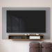 Estante Painel Home Suspenso TV Smart 42 Polegadas Nicho Eletrônico Sala Quarto Pequeno Decoração Retrô Manhattan - Cinza/Jequitibá - RPM