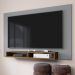Estante Painel Home Suspenso TV Smart 42 Polegadas Nicho Eletrônico Sala Quarto Pequeno Decoração Retrô Manhattan - Cinza/Jequitibá - RPM