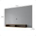Estante Painel Home Suspenso TV Smart 42 Polegadas Nicho Eletrônico Sala Quarto Pequeno Decoração Retrô Manhattan - Cinza/Jequitibá - RPM