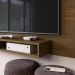 Estante Painel Home Suspenso TV Smart 42 Polegadas Nicho Eletrônico Sala Quarto Pequeno Decoração Retrô Manhattan - Jequitibá - RPM