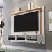 Estante Painel TV 32 40 42 43 47 48 Polegadas Home Suspenso Nichos Organizadores Prateleira Superior Sala Quarto Nice - Branco/Nature - Mania
