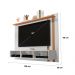 Estante Painel TV 32 40 42 43 47 48 Polegadas Home Suspenso Nichos Organizadores Prateleira Superior Sala Quarto Nice - Branco/Nature - Mania
