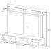 Estante Painel TV 32 40 42 43 47 48 Polegadas Home Suspenso Nichos Organizadores Prateleira Superior Sala Quarto Nice - Branco/Nature - Mania