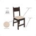 Jogo 2 Cadeiras Para Mesa de Jantar Milano MDF Assento Estofado Espuma D11 Pés Retrô Cozinha Moderna Amêndoa/Savana