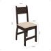 Jogo 2 Cadeiras Para Mesa de Jantar Milano MDF Assento Estofado Espuma D11 Pés Retrô Cozinha Moderna Amêndoa/Savana