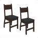 Jogo 2 Cadeiras Para Mesa de Jantar Milano MDF Assento Estofado Espuma D11 Pés Retrô Cozinha Moderna Amendoa/Preto