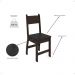 Jogo 2 Cadeiras Para Mesa de Jantar Milano MDF Assento Estofado Espuma D11 Pés Retrô Cozinha Moderna Amendoa/Preto