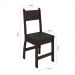 Jogo 2 Cadeiras Para Mesa de Jantar Milano MDF Assento Estofado Espuma D11 Pés Retrô Cozinha Moderna Amendoa/Preto