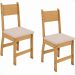 Jogo 2 Cadeiras Para Mesa de Jantar Milano MDF Assento Estofado Espuma D11 Pés Retrô Cozinha Moderna Freijó/Savana