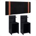 Jogo 2 Mesas Cabeceira Fantasy Preto Prateleira Porta Objetos Painel Suspenso Parise Cama Box Queen Size 1,60 Suede - Lojas RPM