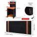 Jogo 2 Mesas Cabeceira Fantasy Preto/Cinamomo Prateleira Porta Objetos Painel Suspenso Parise Cama Box Queen Size 1,60 Suede - Lojas RPM