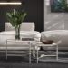 Jogo 2 Mesas Industrial Centro Sala Prisma Mesinhas MDF Redonda Pequena Pés Ferro Resistente Decoração Casa - Off White - RPM