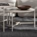 Jogo 2 Mesas Industrial Centro Sala Prisma Mesinhas MDF Redonda Pequena Pés Ferro Resistente Decoração Casa - Off White - RPM