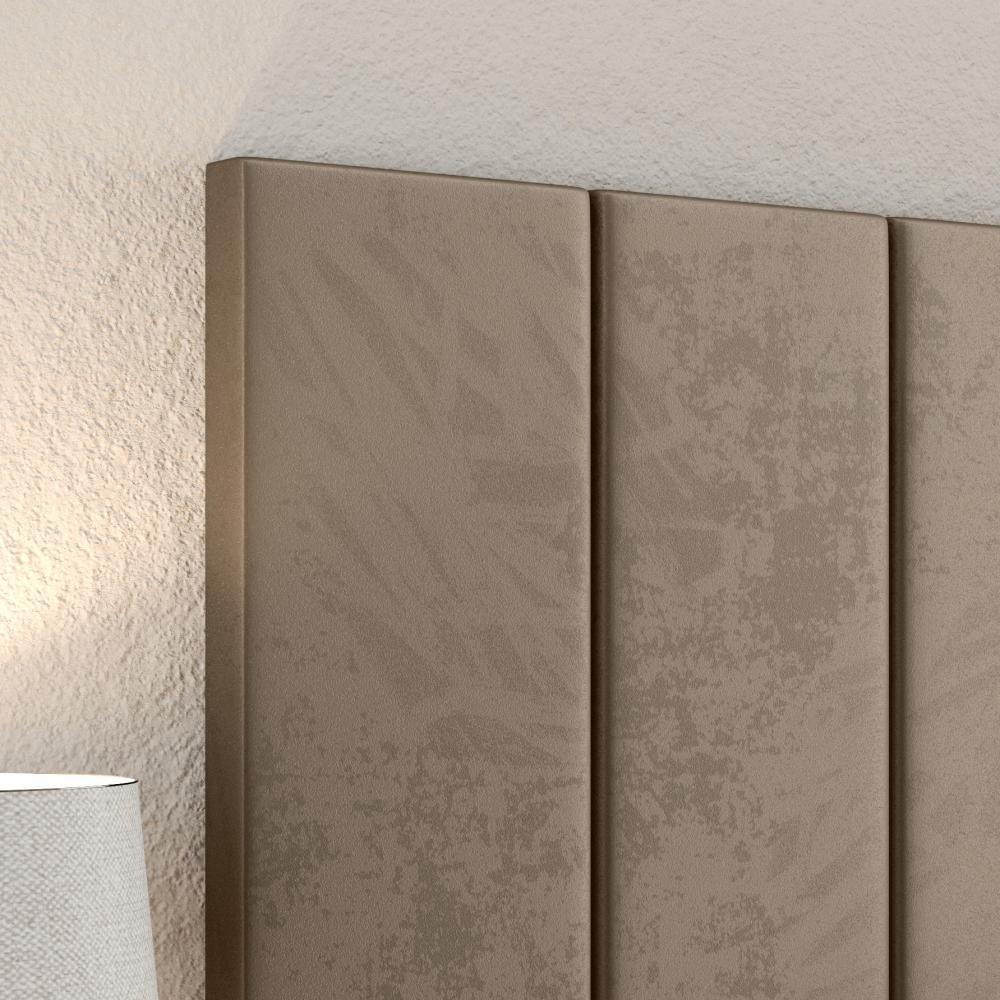 Jogo Quarto 2 Mesas Organizadora Fantasy Off White/Cinamomo Prateleira Nicho Cabeceira Luana Suspensa Cama Box Queen Size 1,60 Bege Suede - Lojas RPM