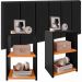 Jogo Quarto 2 Mesas Pequena Bella Retrô Cabeceira Suspensa Júlia 1,95 Cama Box Casal King Size Suede - Preto/Cinamomo - RPM