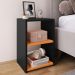 Jogo Quarto 2 Mesas Pequena Bella Retrô Cabeceira Suspensa Júlia 1,95 Cama Box Casal King Size Suede - Preto/Cinamomo - RPM