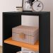 Jogo Quarto 2 Mesas Pequena Bella Retrô Cabeceira Suspensa Júlia 1,95 Cama Box Casal King Size Suede - Preto/Cinamomo - RPM