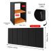 Jogo Quarto 2 Mesas Pequena Bella Retrô Cabeceira Suspensa Júlia 1,95 Cama Box Casal King Size Suede - Preto/Cinamomo - RPM