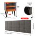 Jogo Quarto 2 Mesinhas Apoio Prateleira Pés Palito Retrô Cabeceira Modular Bia Estofado Linho Cama Box Casal 1,40 Cinza/Cinamomo- RPM