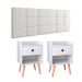 KKit 2 Mesinhas Decore Nicho Porta Objetos Pés Palito Cabeceira Suspensa Bia Cama Box King 1,95 Branco Corino - Lojas RPM