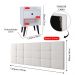 KKit 2 Mesinhas Decore Nicho Porta Objetos Pés Palito Cabeceira Suspensa Bia Cama Box King 1,95 Branco Corino - Lojas RPM
