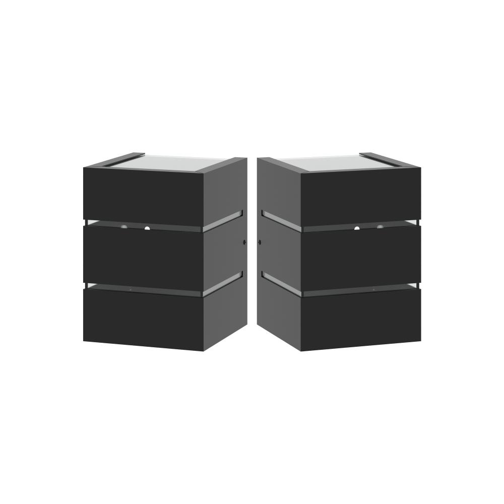 Kit 2 Arandelas de Parede Plus 1102 Preto com Focos e 2 Frisos - RPM Móveis