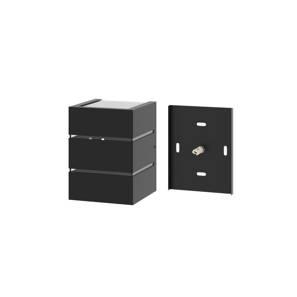 Kit 2 Arandelas de Parede Plus 1102 Preto com Focos e 2 Frisos - RPM Móveis