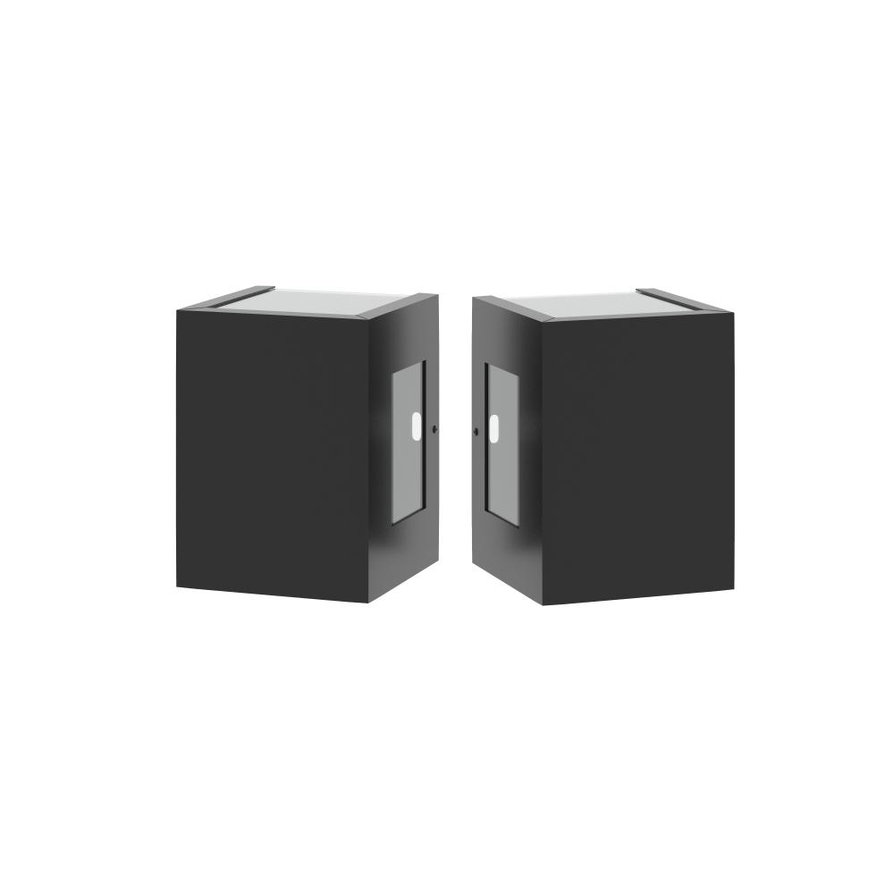 Kit 2 Arandelas de Parede Plus 1104 Preto com Focos - RPM Móveis