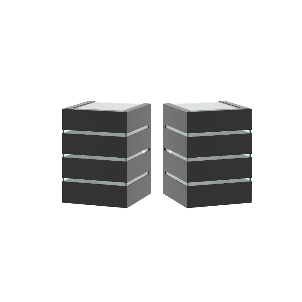 Kit 2 Arandelas de Parede Plus 1205 Preto com Focos e 3 Frisos - RPM Móveis