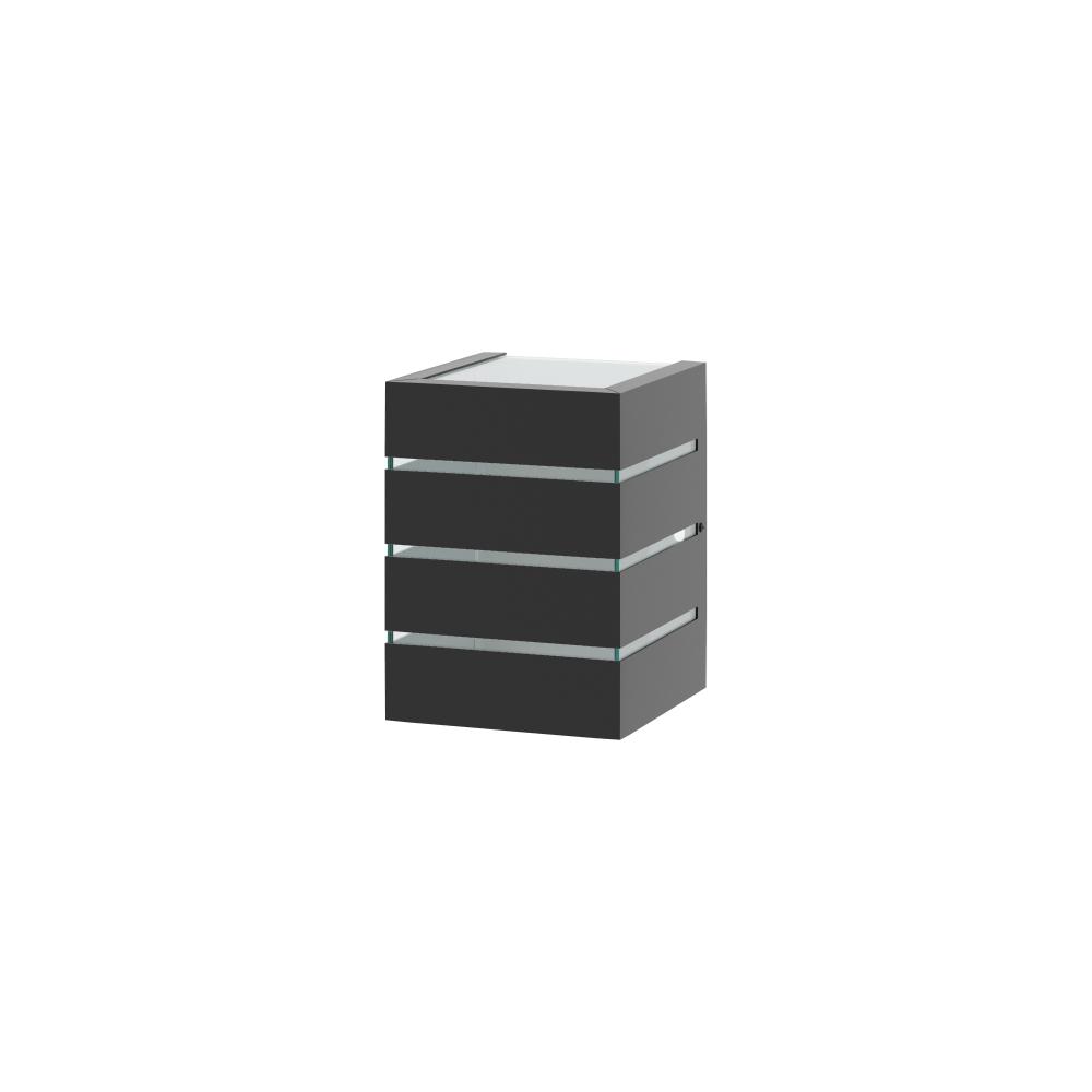 Kit 2 Arandelas de Parede Plus 1205 Preto com Focos e 3 Frisos - RPM Móveis