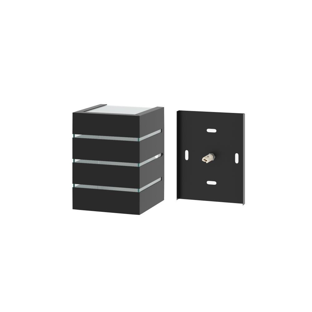 Kit 2 Arandelas de Parede Plus 1205 Preto com Focos e 3 Frisos - RPM Móveis