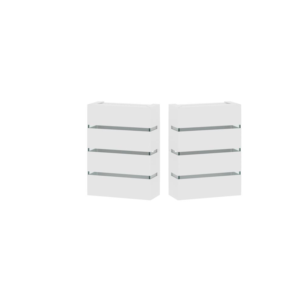 Kit 2 Arandelas de Parede Slim 1303 Branco com Focos e 3 Frisos - RPM Móveis