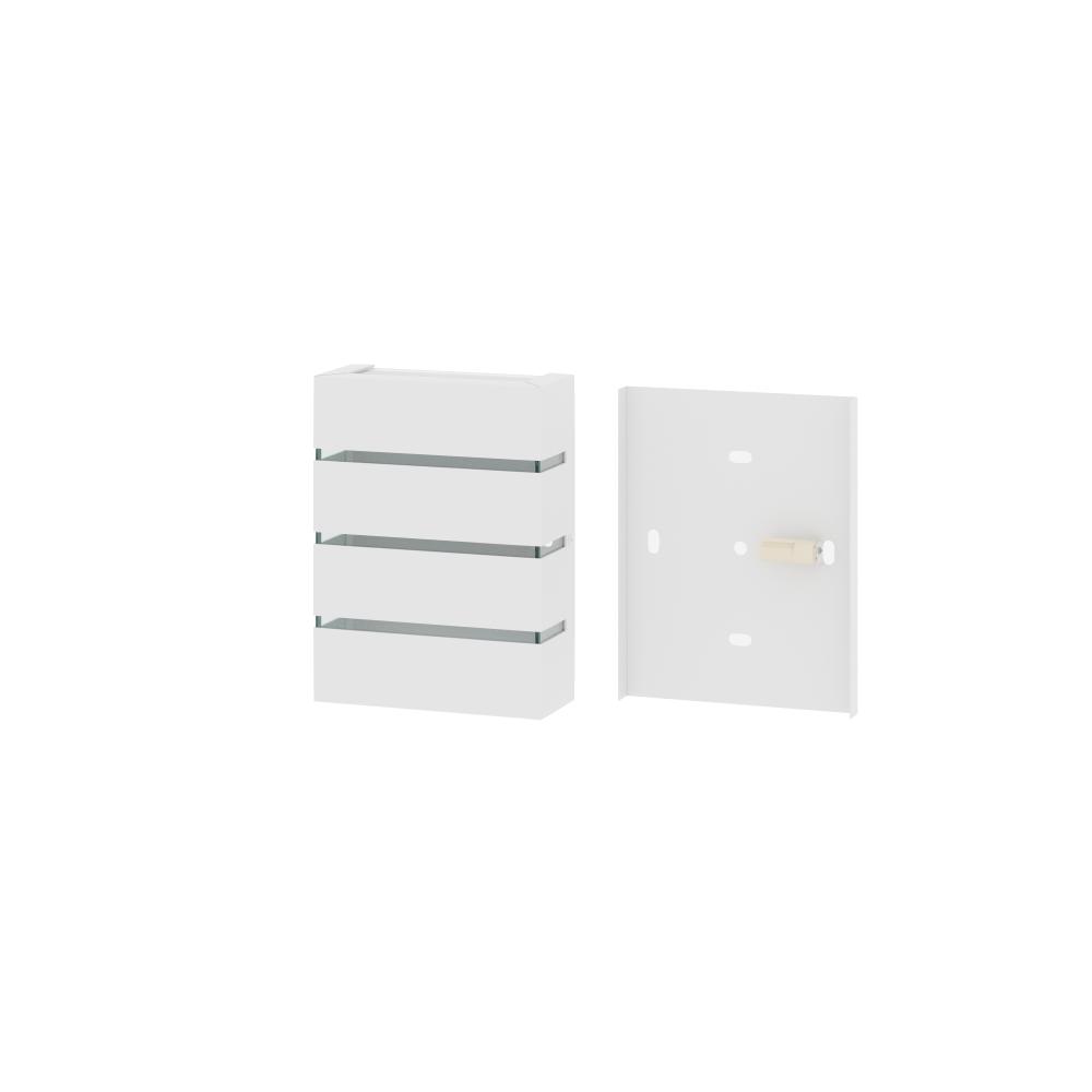 Kit 2 Arandelas de Parede Slim 1303 Branco com Focos e 3 Frisos - RPM Móveis