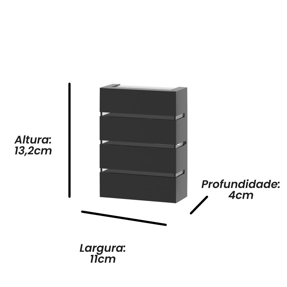 Kit 2 Arandelas de Parede Slim 1303 Branco com Focos e 3 Frisos - RPM Móveis