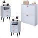 Kit 2 Mesas Cabeceira Classic Nicho Organizador Sapateira Gavetas Basculante Porta 12 Pares Calçados Closet Branco - Lojas RPM