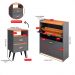 Kit 2 Mesas Cabeceira Classic Nicho Organizador Sapateira Gavetas Basculante Porta 12 Pares Calçados Closet Cinza/Cinamomo - Lojas RPM
