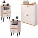 Kit 2 Mesas Cabeceira Classic Nicho Organizador Sapateira Gavetas Basculante Porta 12 Pares Calçados Closet Off White/Cinamomo - Lojas RPM