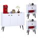 Kit 2 Mesas Cabeceira Decore Mesinha Gaveta Nicho Aparador Buffet Wood New Branco Retrô Pés Palito - Lojas RPM