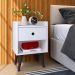Kit 2 Mesas Cabeceira Decore Mesinha Gaveta Nicho Aparador Buffet Wood New Branco Retrô Pés Palito - Lojas RPM